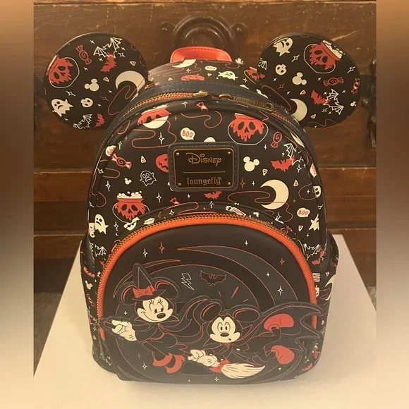 Loungefly Disney BoxLunch Exclusive Mickey and Minnie Halloween Mini- NWT Loungefly Disney Mickey & Minnie Mouse Ghostly Glow-in-the  main image 4